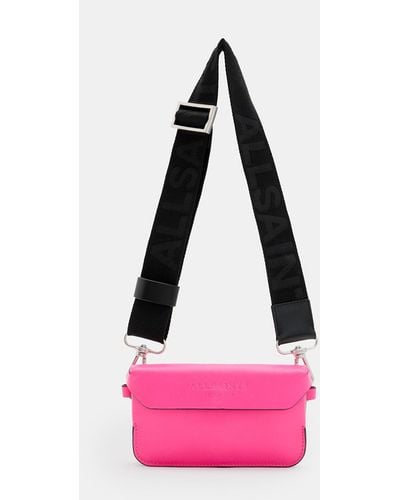 AllSaints Zoe Adjustable Leather Crossbody Bag - Pink