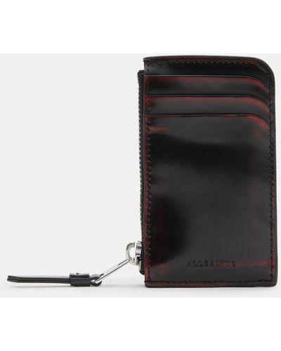 AllSaints Isamu Leather Zipped Cardholder - Black