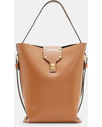 AllSaints Miro Adjustable Leather Shoulder Bag - White