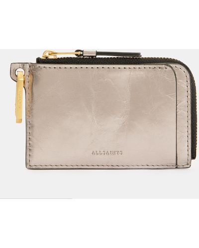AllSaints Remy Detachable Ring Leather Wallet, - Natural