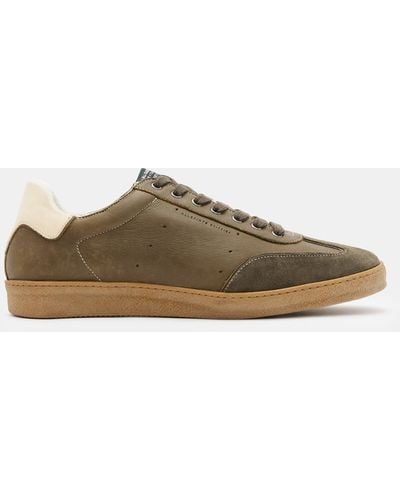 AllSaints Leo Low Top Leather Sneakers - Green