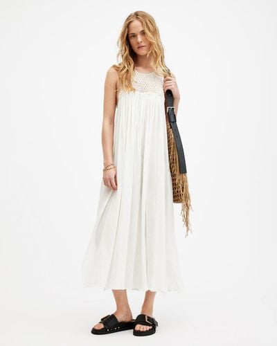AllSaints Corrs Crochet Maxi Dress, - White