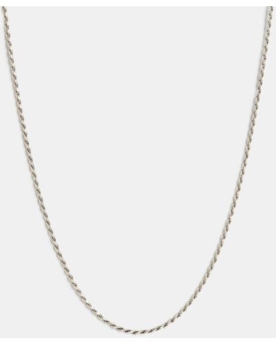 AllSaints Rope Chain Sterling Silver Long Necklace - White