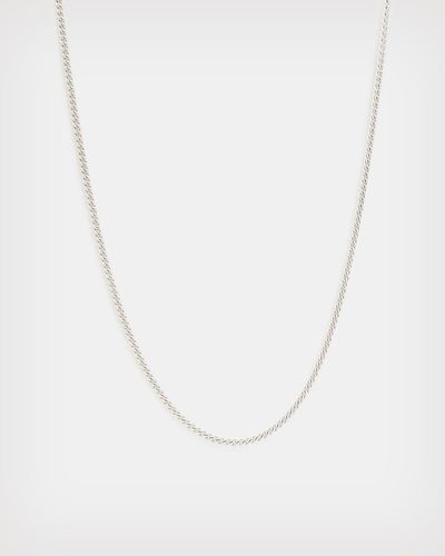 AllSaints Curb Sterling Silver Chain - White