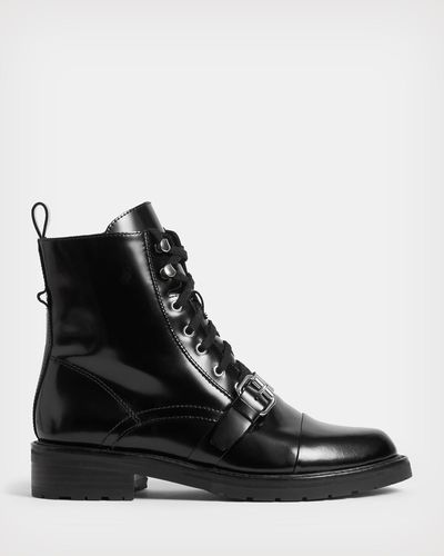 AllSaints Donita Leather Ankle Boots - Black