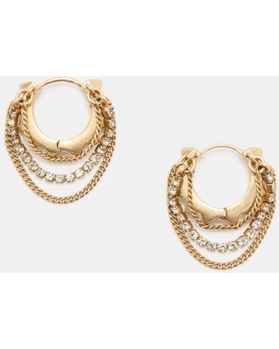 AllSaints Trudy Small Chain Hoop Earrings, - Metallic