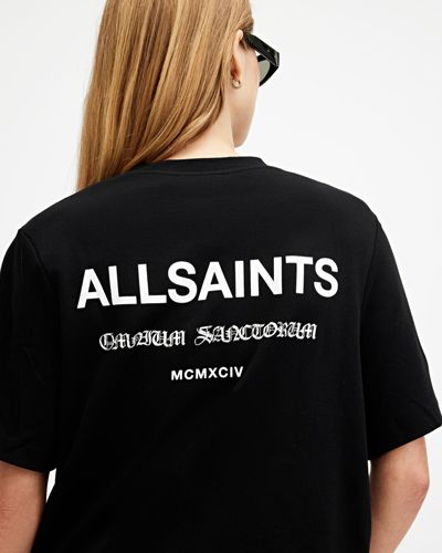 AllSaints Omnium Lisa Boxy Crew Neck T-shirt, - Black