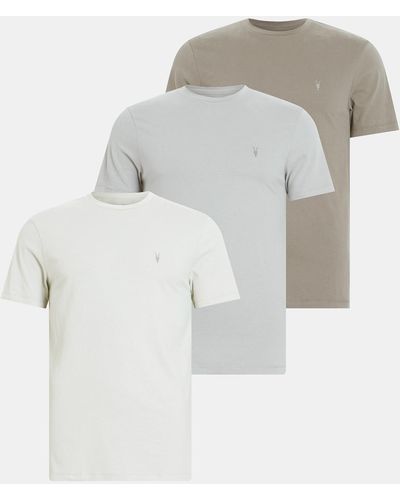 AllSaints Brace Brushed Cotton T-shirts 3 Pack, - Multicolor