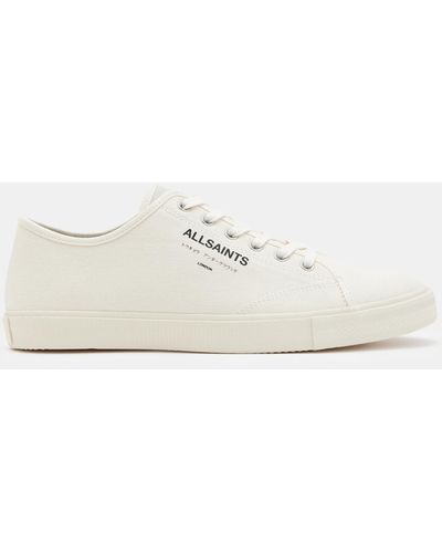AllSaints Underground Canvas Low Top Sneakers - White