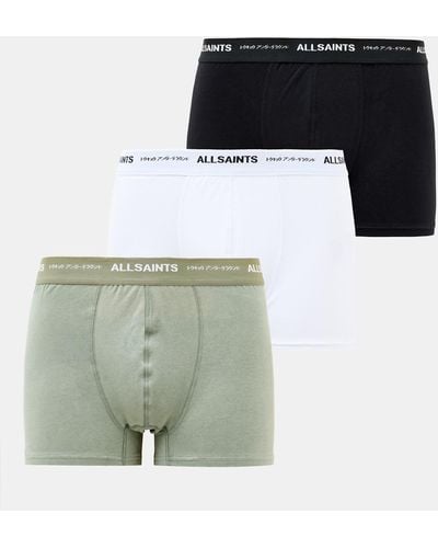 AllSaints Underground Logo Boxers 3 Pack, - Green