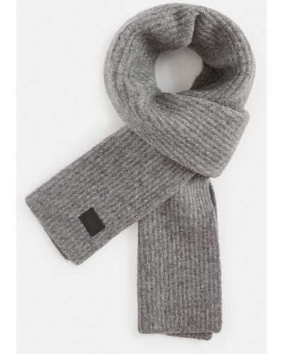 AllSaints Oppose Boiled Wool Scarf - Gray