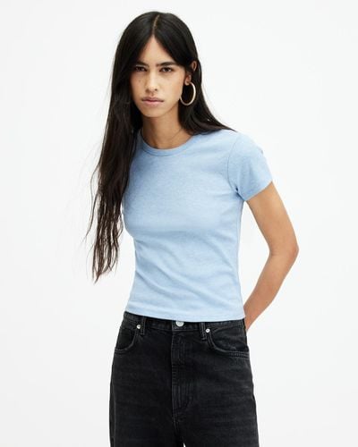 AllSaints Stevie Slim Fit Short Sleeve T-shirt - Blue