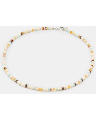 AllSaints Remi Tonal Beaded Necklace, - Natural