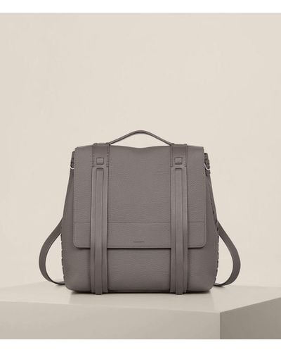 AllSaints Finlea Leather Backpack - Gray