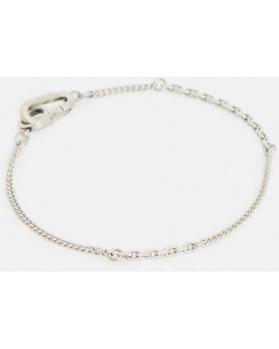 AllSaints Cyrus Curb Chain Sterling Silver Bracelet, - Natural