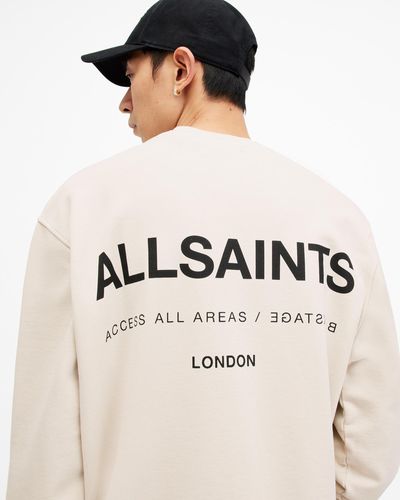 AllSaints Access Relaxed Fit Crew Neck Sweatshirt, - Natural