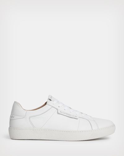 AllSaints Sheer Low Top Leather Trainers, - White