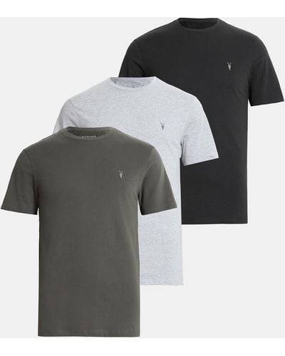 AllSaints Brace Brushed Cotton T-shirts 3 Pack - Black