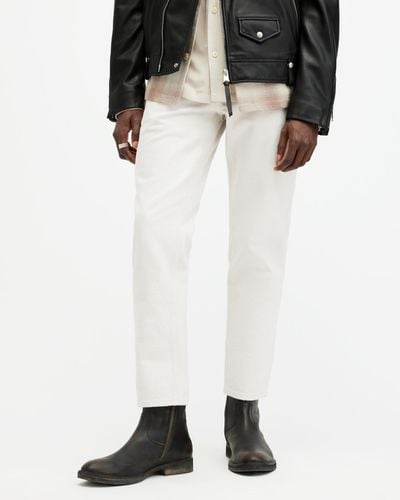 AllSaints Dean Slim Fit Cropped Denim Jeans - Black