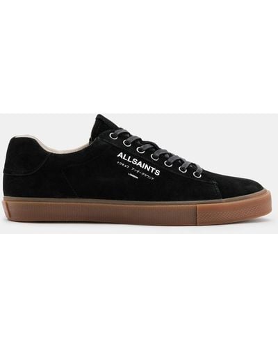AllSaints Underground Suede Low Top Sneakers - Black