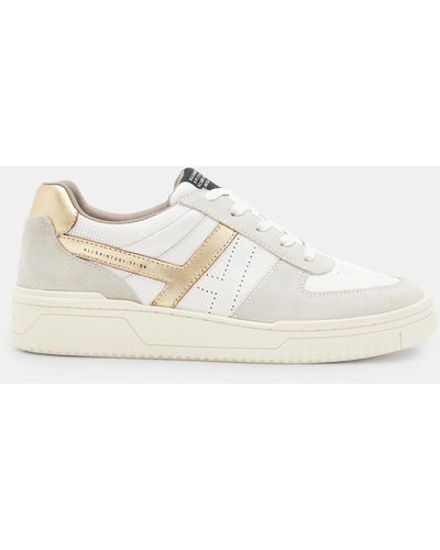 AllSaints Vix Low Top Round Toe Suede Sneakers - White