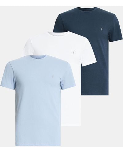 AllSaints Tonic Crew Ramskull T-shirts 3 Pack - Blue