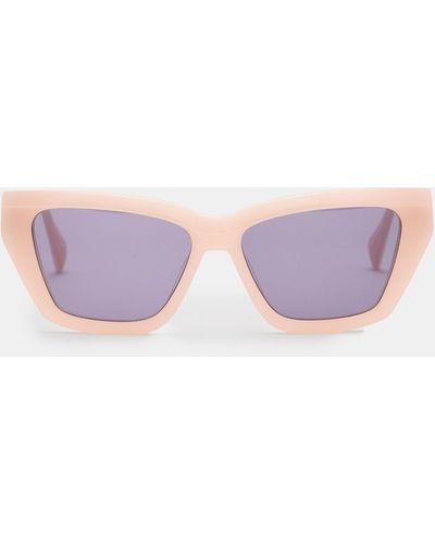 AllSaints Kitty Rectangular Cat Eye Sunglasses, - Pink