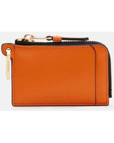 AllSaints Remy Leather Wallet - Orange