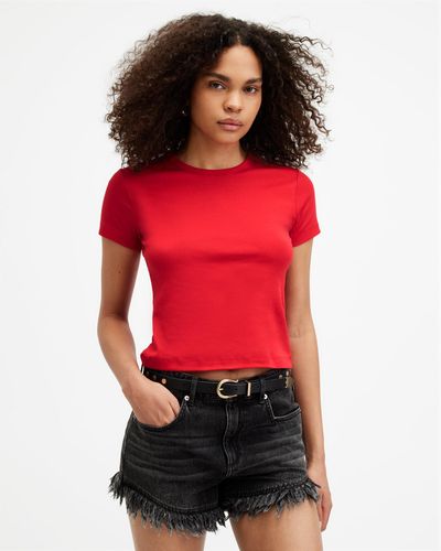 AllSaints Stevie Slim Fit Short Sleeve T-shirt - Red