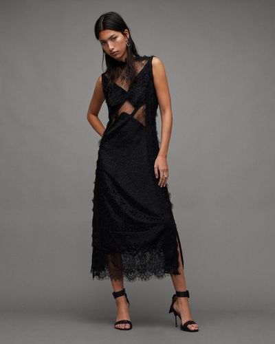 AllSaints Mila Lace Mini Dress - Black