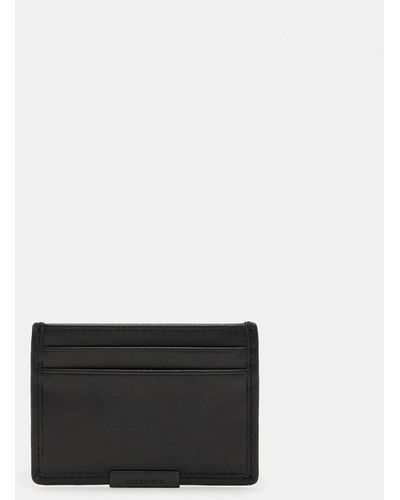 AllSaints Dove Leather Cardholder Wallet - Black