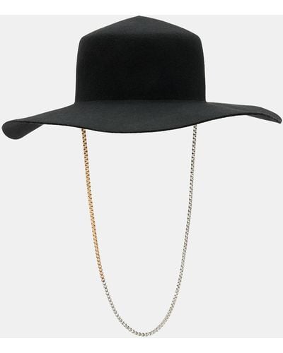 AllSaints Mila Chain Strap Wool Bolero Hat - Black