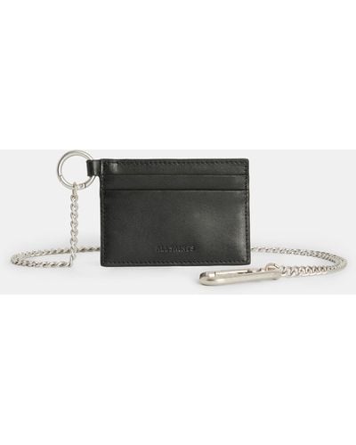 AllSaints Makoto Chain Leather Cardholder Wallet - White