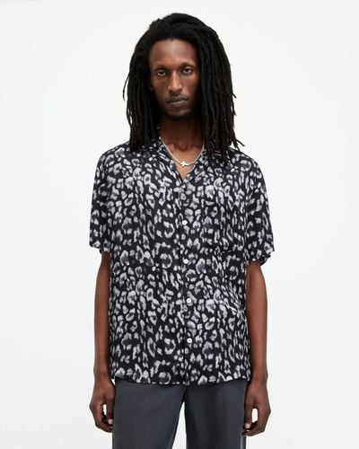 AllSaints Leopaz Leopard Print Relaxed Fit Shirt, - Multicolor