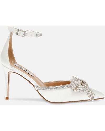 Steve Madden Lumiere Satin Heeled Court Shoes - White