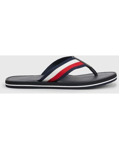 Tommy Hilfiger Elevated Leather Beach Flip Flops - Multicolour