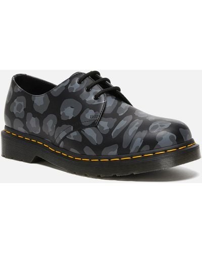 Dr. Martens 1461 Distorted Leopard Leather Shoes - Black