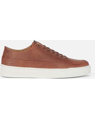 Barbour Lago Leather Cupsole Sneakers - Brown
