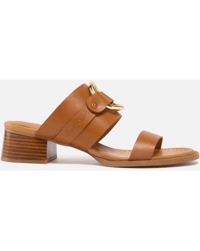 See By Chloé Hana Leather Heeled Sandals - Brown