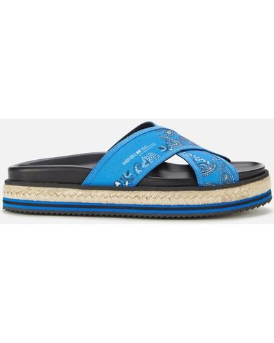KENZO Cross Micro Espadrille Sandals - Blue