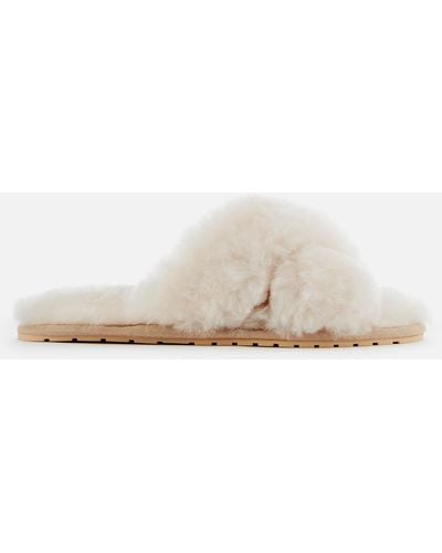 EMU Mayberry Sheepskin Cross Front Slippers - Natural
