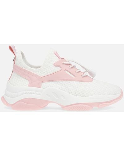 Steve Madden Match-E Mesh and Faux Leather Trainers - Pink