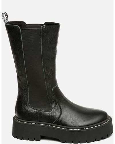 Steve Madden Vivianne Leather Chelsea Boots - Black