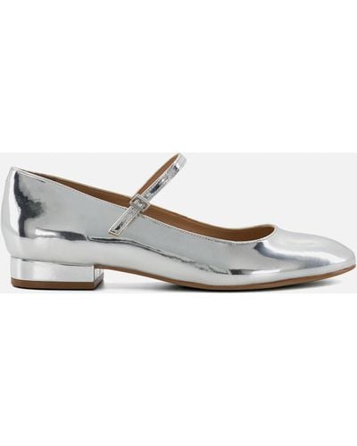 Dune Hipplie Patent-leather Mary Jane Flats - White