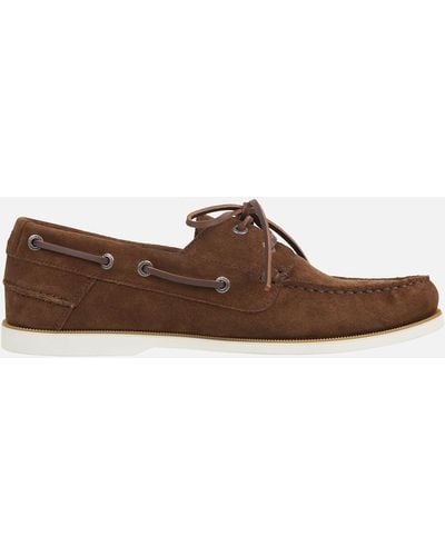 Tommy Hilfiger Th Core Lace Suede Boat Shoes - Brown