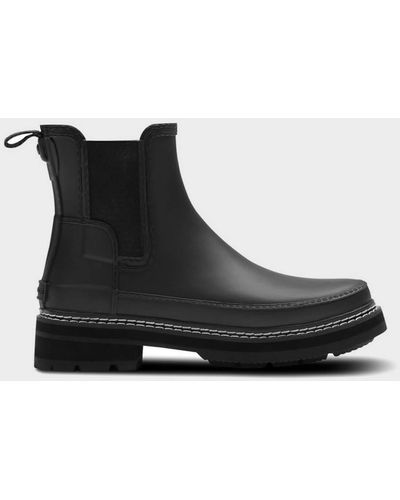 HUNTER Refined Stitch Detail Chelsea Boots - Black
