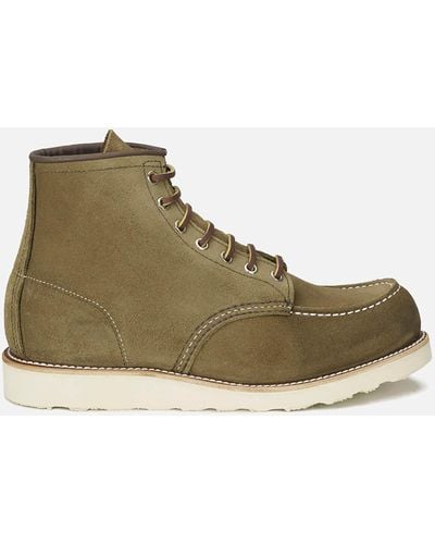 Red Wing 6 Inch Moc Toe Leather Lace Up Boots - Green