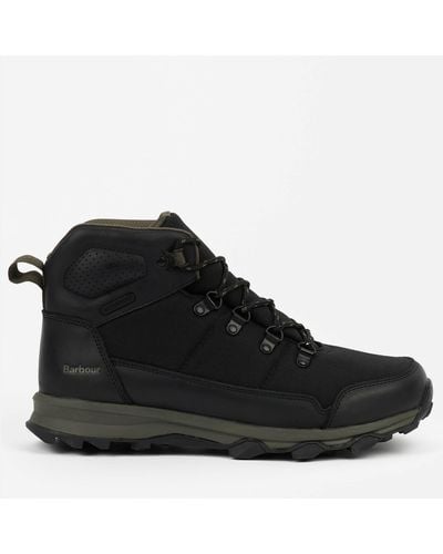 Barbour Malvern Waterproof Leather And Nylon Boots - Black