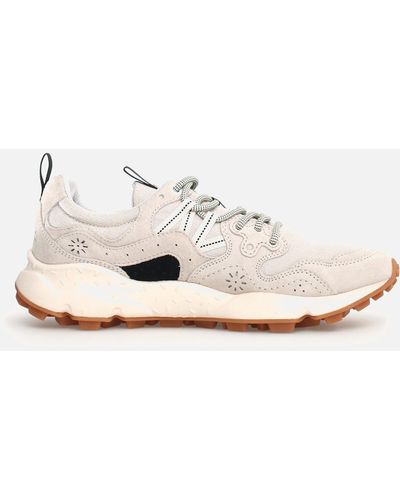 FLOWER MOUNTAIN Scarpe Unisex Yamano 3 | Sneaker In Pelle Scamosciata, Design Stravagante, Suola Grip Per Città E Campagna, Colore Beige