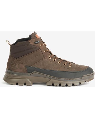 Barbour Asher Nubuck And Canvas Hiking-style Boots - Brown